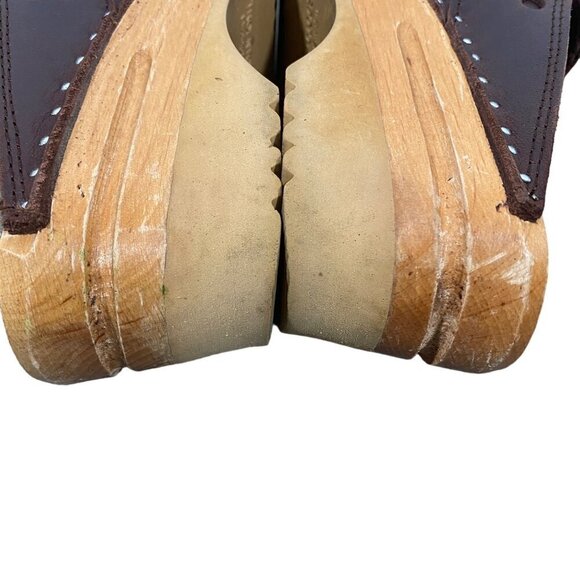 Troentorp Women's Durer leather Swedish wooden Clogs Brown size 37 US 6.5 boho - Picture 9 of 15